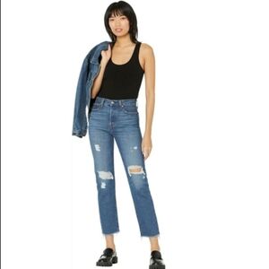 NWT Levi's 32 Indie Sleeze Button Fly High Rise Ripped Wedgie Straight Leg Jeans